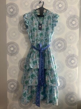 Printfresh Cotton Maxi Dress Women’s Size M Floral/Cheetah Print Lounge Vacation